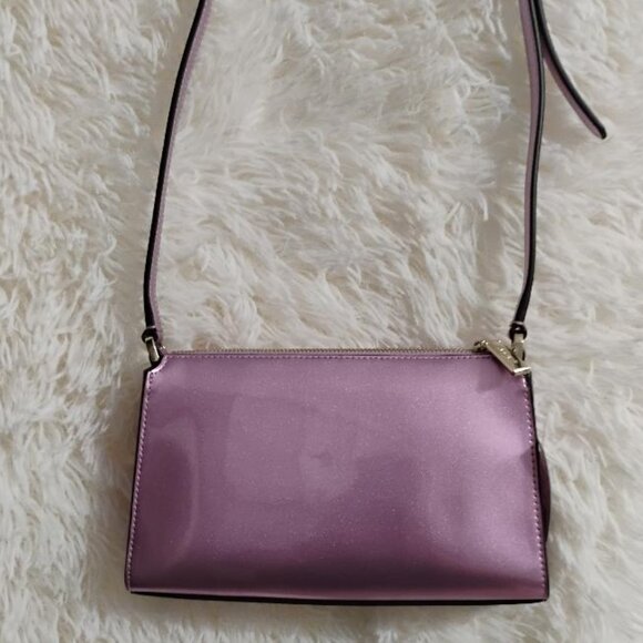 Kate Spade Kenzie Small Crossbody Bag Color Metallic Quartz Pink Patent.  NWT - Picture 4 of 12